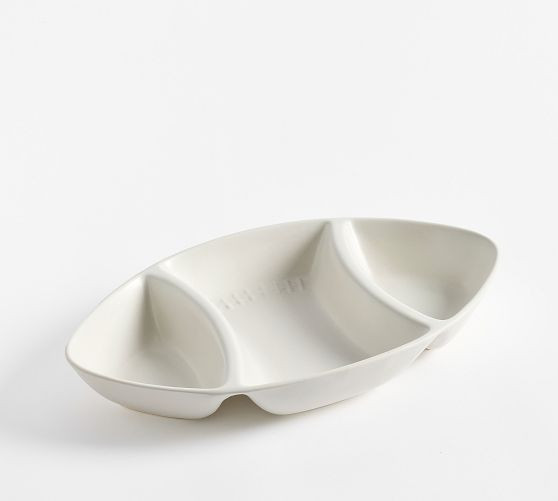 Football Stoneware Divided Serving Platter | Pottery Barn (US)