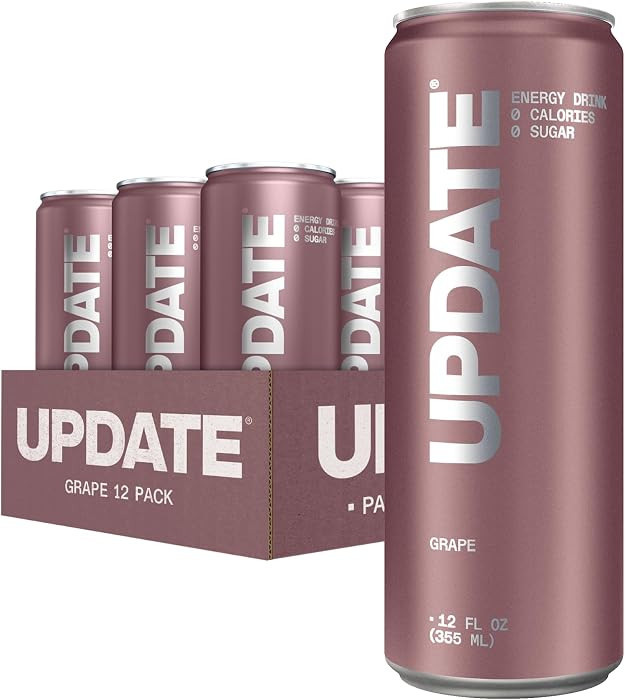 UPDATE Caffeine Free Energy Drink, Paraxanthine, Grape, 12 Pack, 12 oz | Amazon (US)