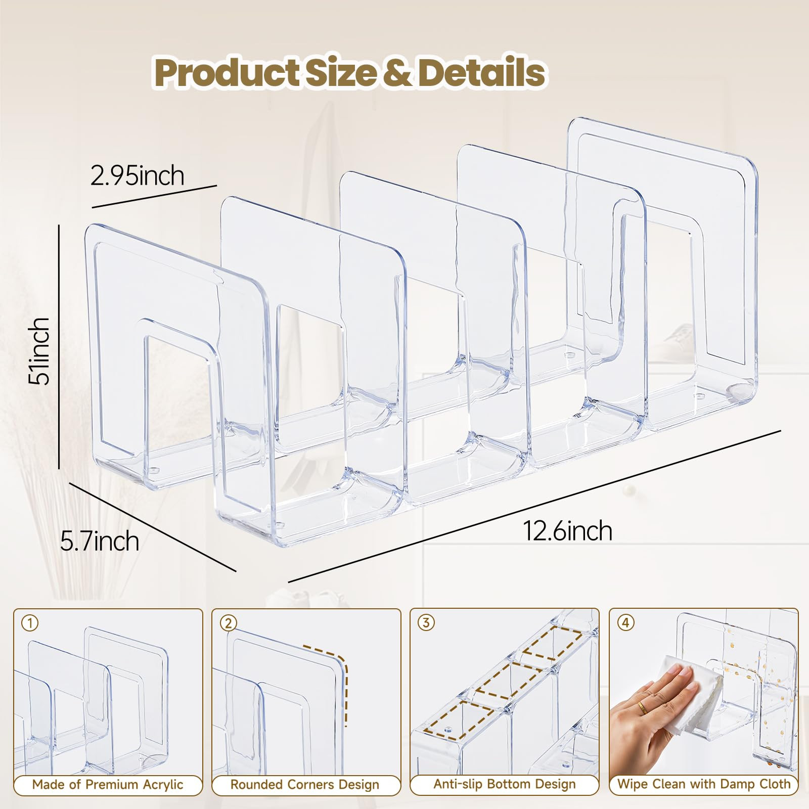 Clear Acrylic Kids Shoe Rack for Closet Organizers and Storage | 2 Pack Small Shoe Rack 4 Section... | Amazon (US)