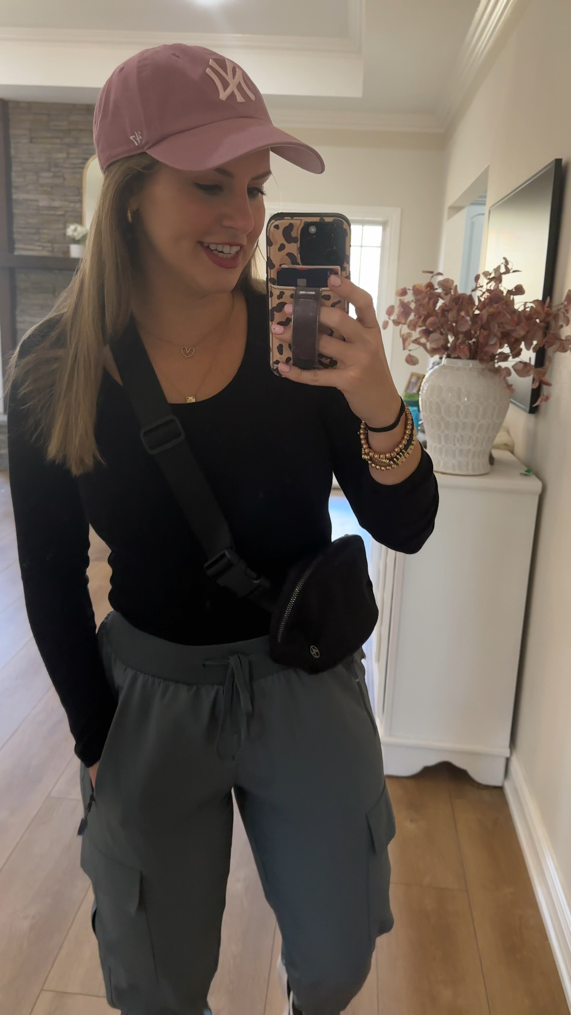 Casual fall outfit featuring my fave ribbed tees & lululemon look for less cargo pants joggers!! Also loving this new hat I found on Amazon. The color is so pretty 🤩 

Amazon fashion finds, ribbed tees, bodysuit look, active outfit, sports mom style, casual fall outfits 

#LTKxPrimeDay #LTKStyleTip #LTKActive