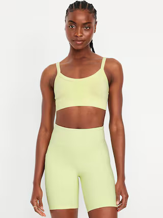 Light Support Seamless Ribbed Sports Bra | Old Navy (US)