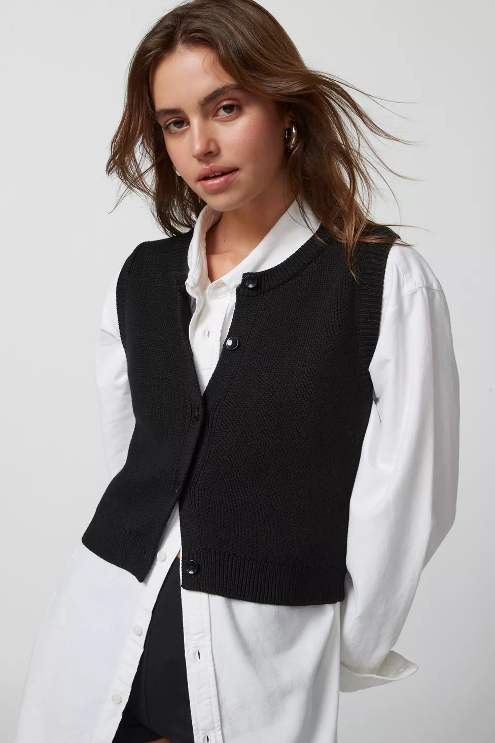 UO Santorini Buttoned Sweater Vest | Urban Outfitters (US and RoW)
