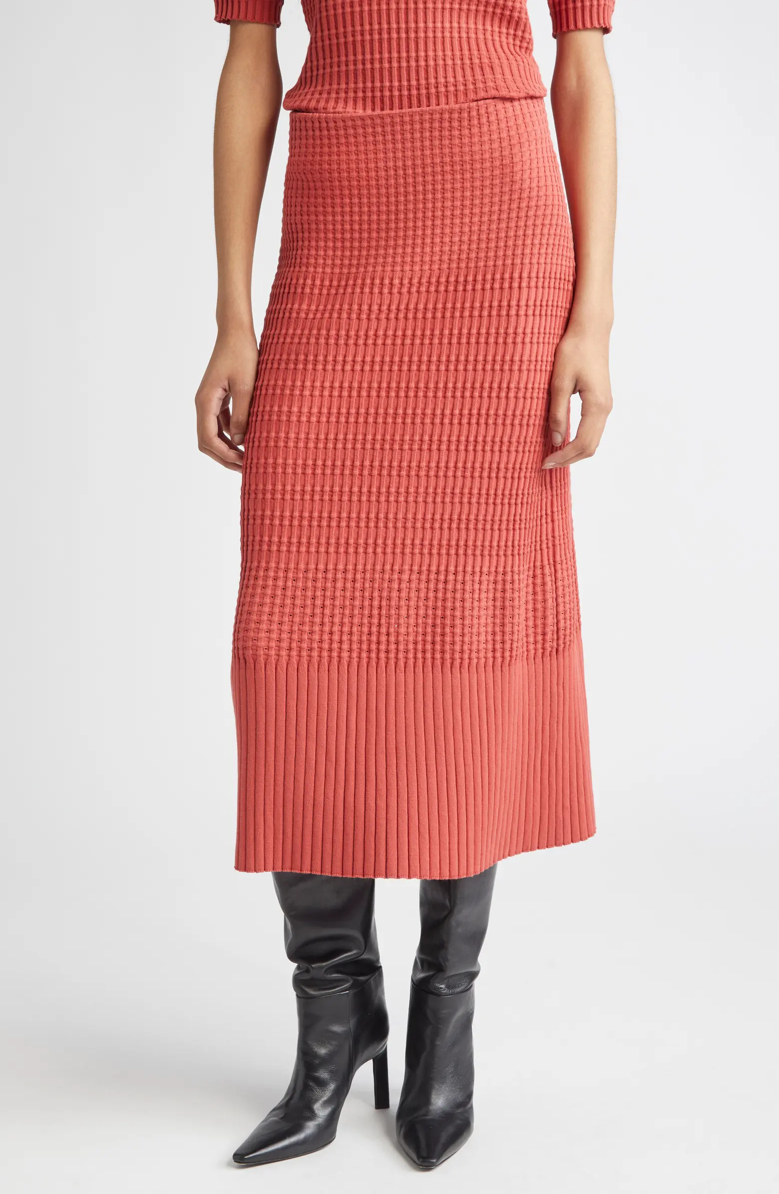 Lafayette 148 New York Mixed Rib Pull-On Knit Skirt | Nordstrom | Nordstrom