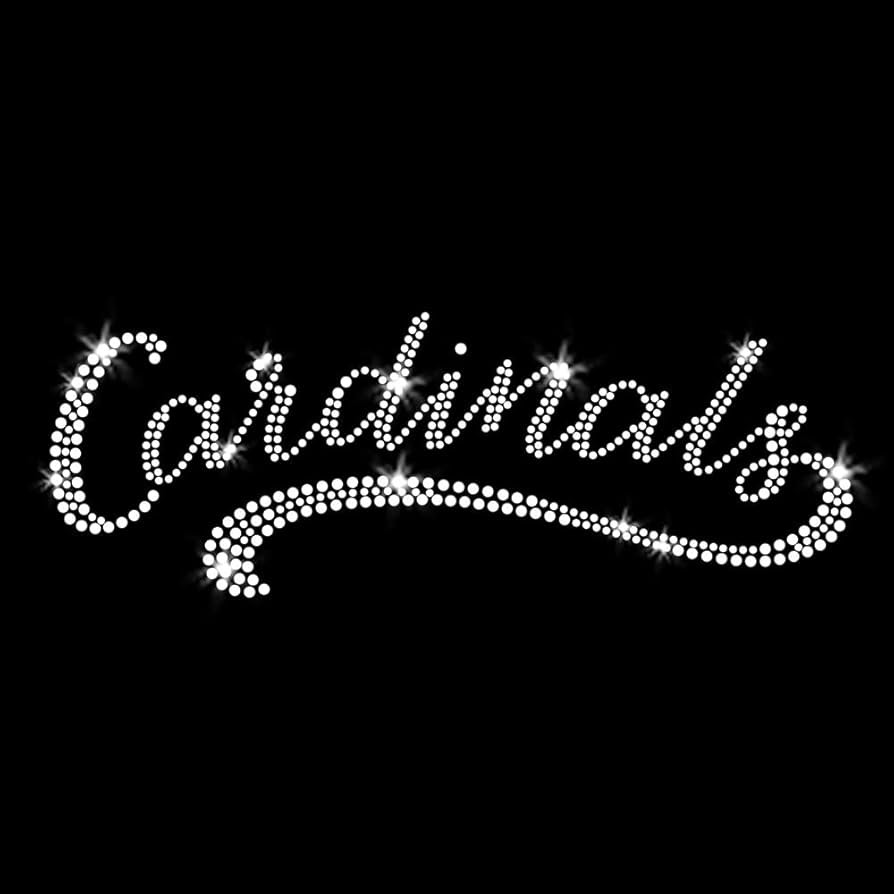 Cardinals Baseball Script Iron On Rhinestone Crystal T-Shirt Transfer by JCS Rhinestones | Amazon (US)