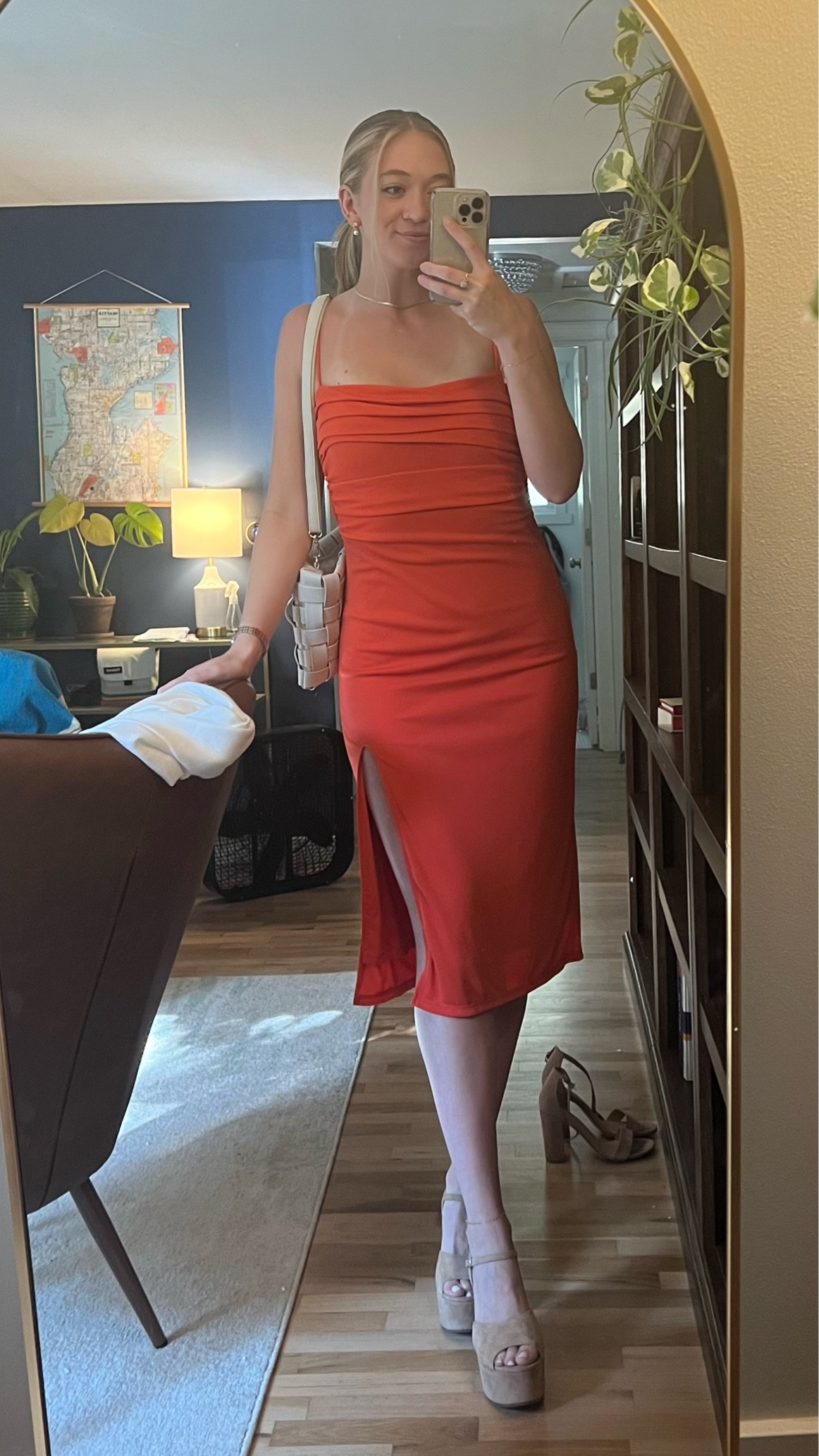 This orange dress was perfect for my husband’s graduation dinner! The material is super soft and flattering while still being breathable, and I love the slit on one side. I paired this cocktail dress with tan platform heels and a white leather purse.

I think this would work great as an event dress, a graduation dress, a wedding guest dress, or a date night dress!

If you sign up for FashionPass, use code jessiiirae for a discount! ✨

#LTKSeasonal #LTKstyletip #LTKparties