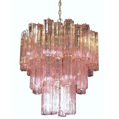 Light Vintage Murano Glass 3-Tier Tube Chandelier | Wayfair North America