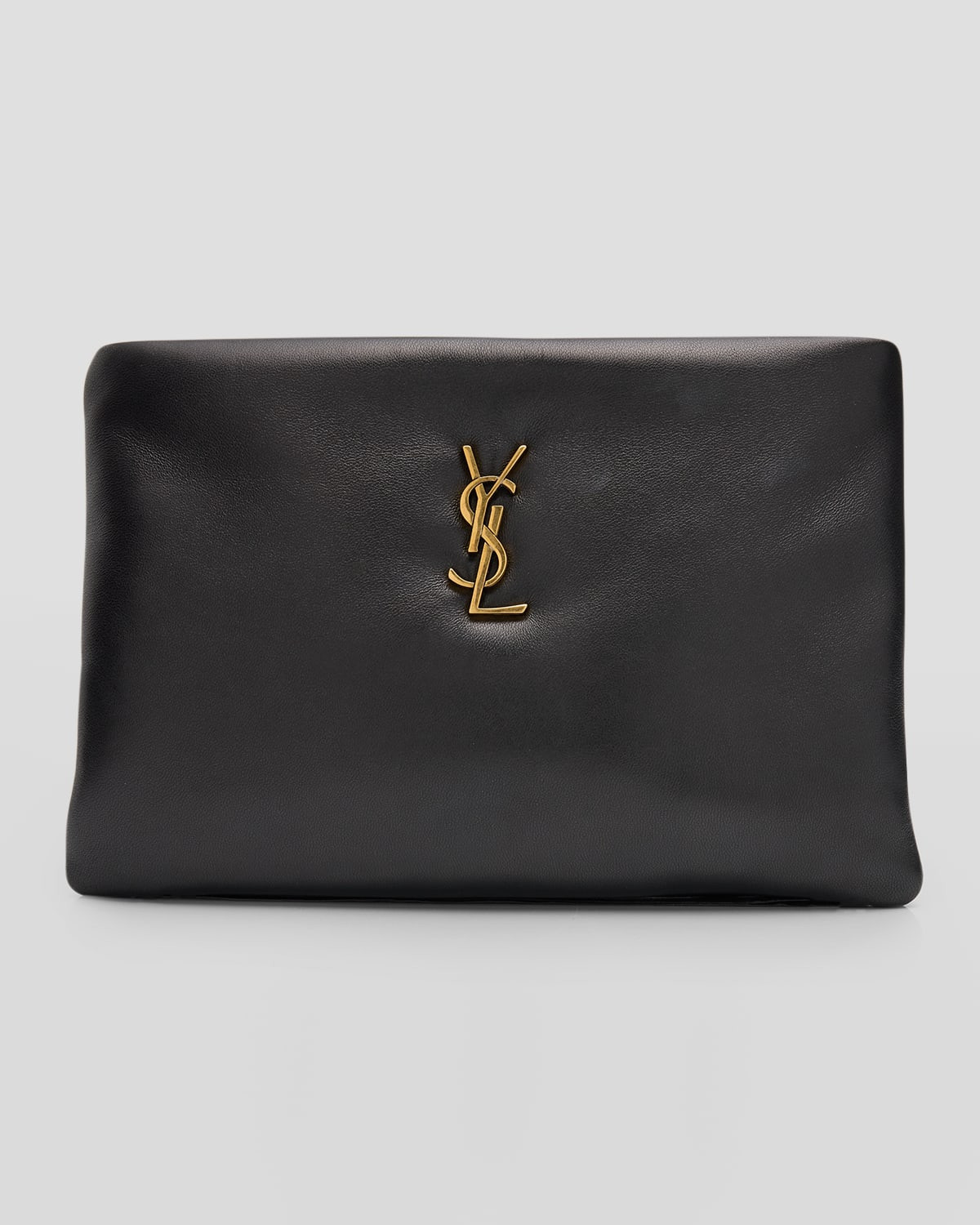 Calypso Small YSL Clutch Bag in Smooth Padded Leather | Neiman Marcus