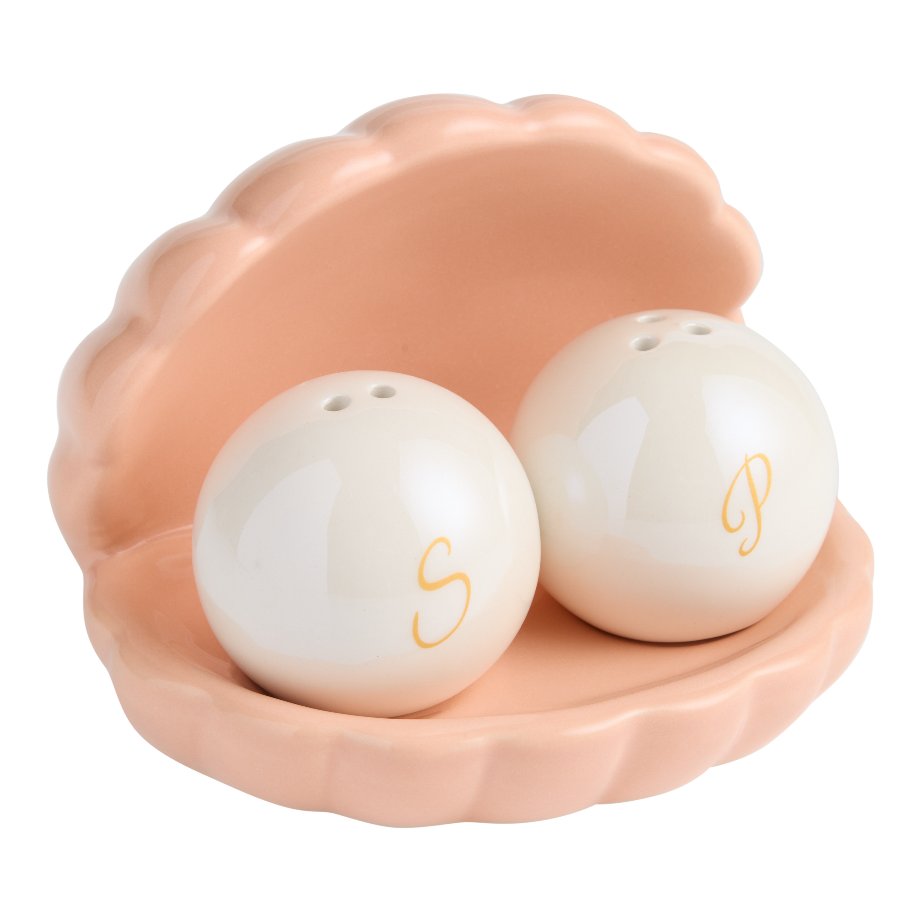 Seashell with Pearls Figural Salt and Pepper Shaker Set | World Market