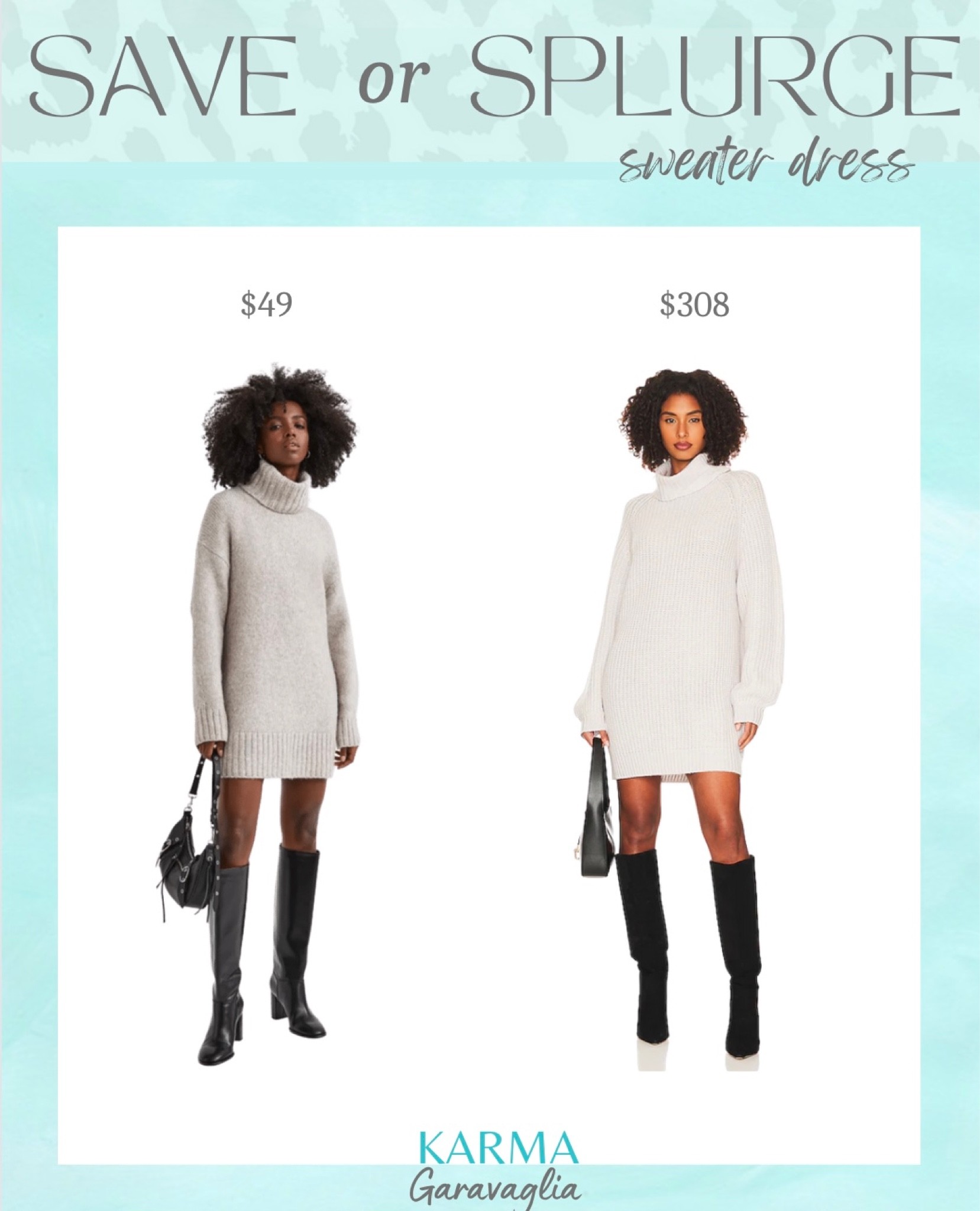 Save or Splurge, sweater dress, H&M, Revolve, designer inspired dupes, #designerdupes #falloutfits #sweaterdress #falldress #winterdresses 

Follow me @karmagaravaglia for more fashion finds, beauty faves, lifestyle, home decor, sales and more! So glad you’re here!! XO!!

#LTKstyletip #LTKunder50 #LTKSeasonal