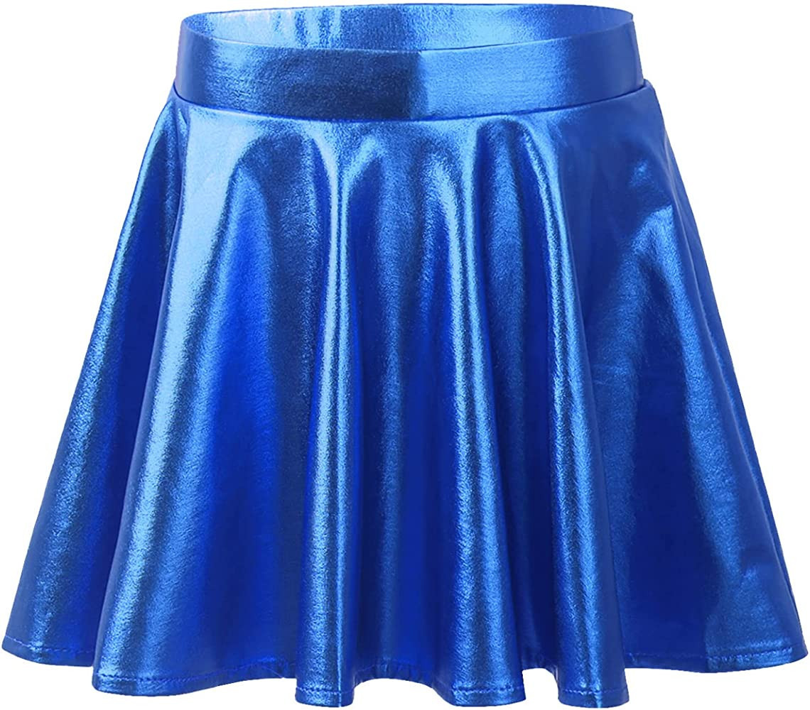 Haitryli Kids Girls Glossy Metallic Flared Pleated A-line Figure Ice Skating Skort Dance Gymnasti... | Amazon (US)