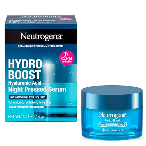 Neutrogena Hydro Boost Night Pressed Serum - with Hyaluronic Acid & Antioxidants, Hydrating Face Moisturizer that Restores & Revitalizes Skin Overnight, for Normal to Extra Dry Skin, 1.7 oz | Amazon (US)