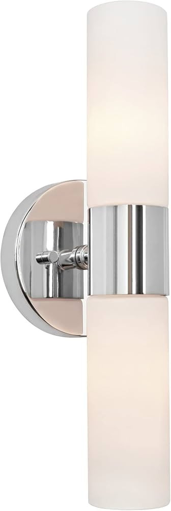 Kira Home Duo 14" Modern Wall Sconce with Frosted Glass Shades, for Bathroom/Vanity, Chrome Finis... | Amazon (US)