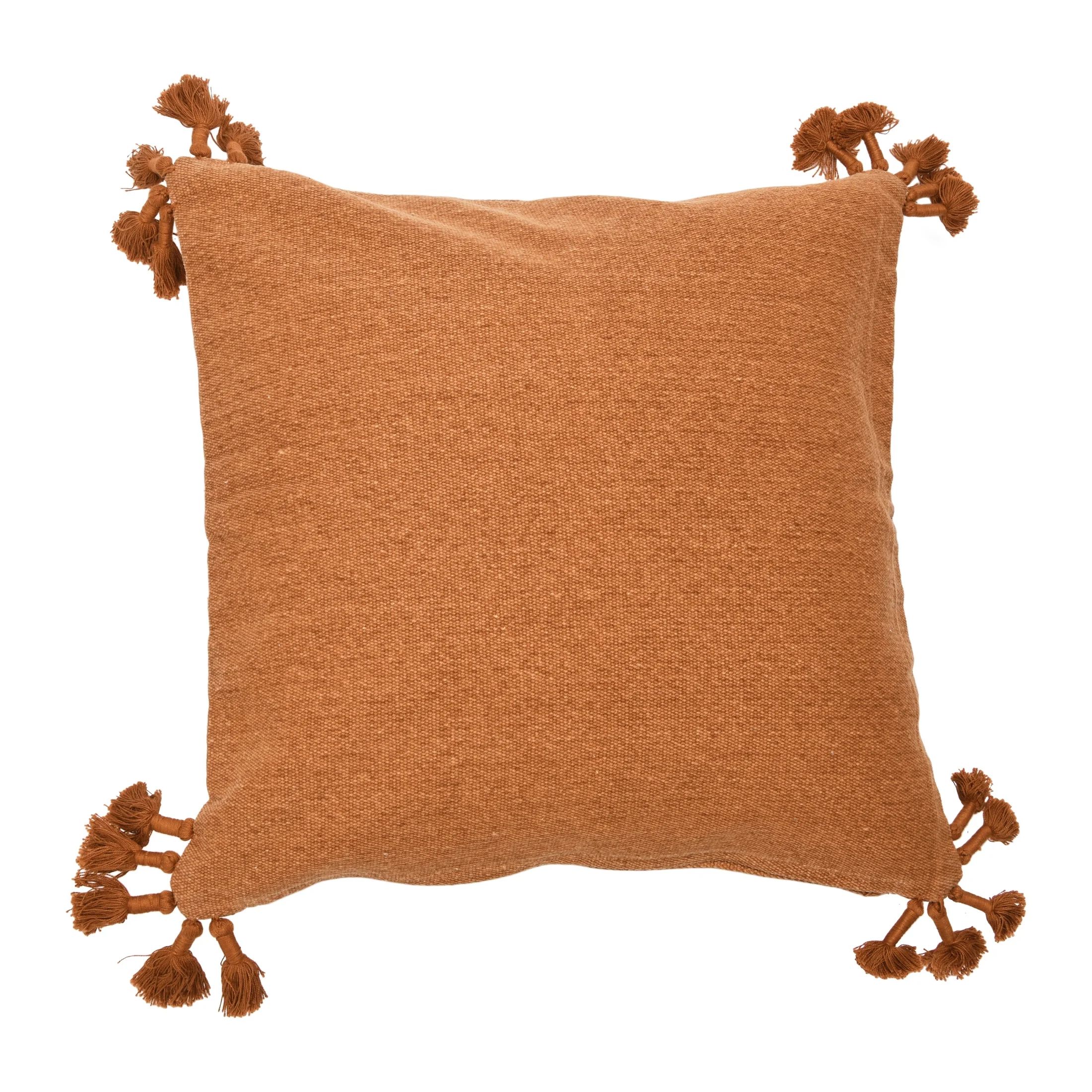 Creative Co-Op 20" Square Canvas Pillow Cover with Tassels | Walmart (US)
