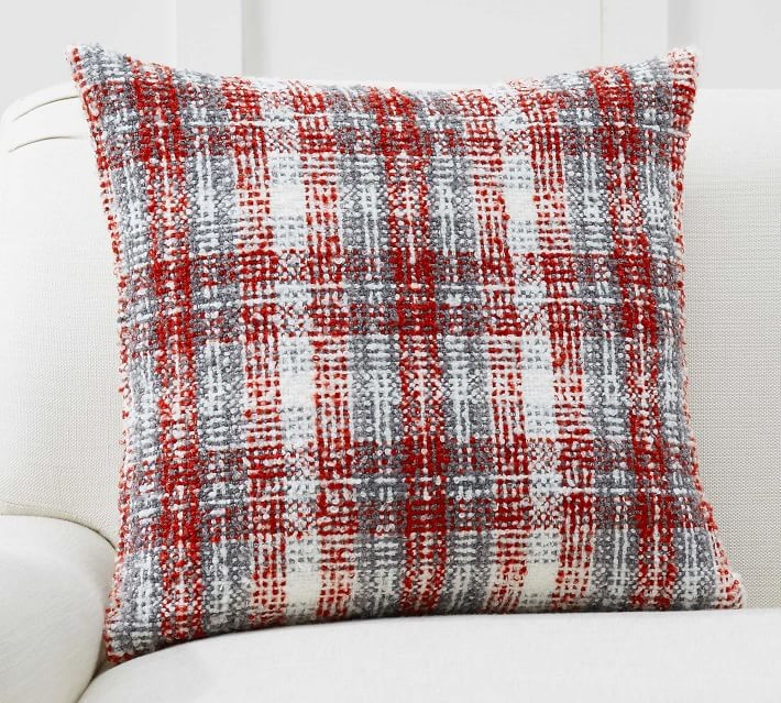 Olive Plaid Pillow Cover | Pottery Barn (US)
