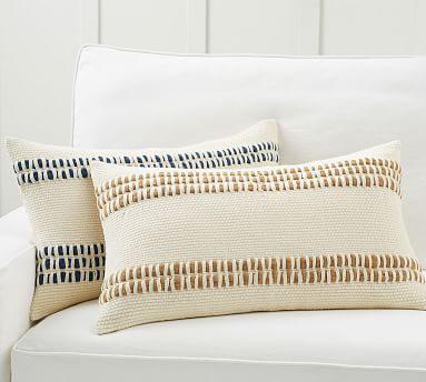 Reed Striped Lumbar Pillow Covers | Pottery Barn (US)