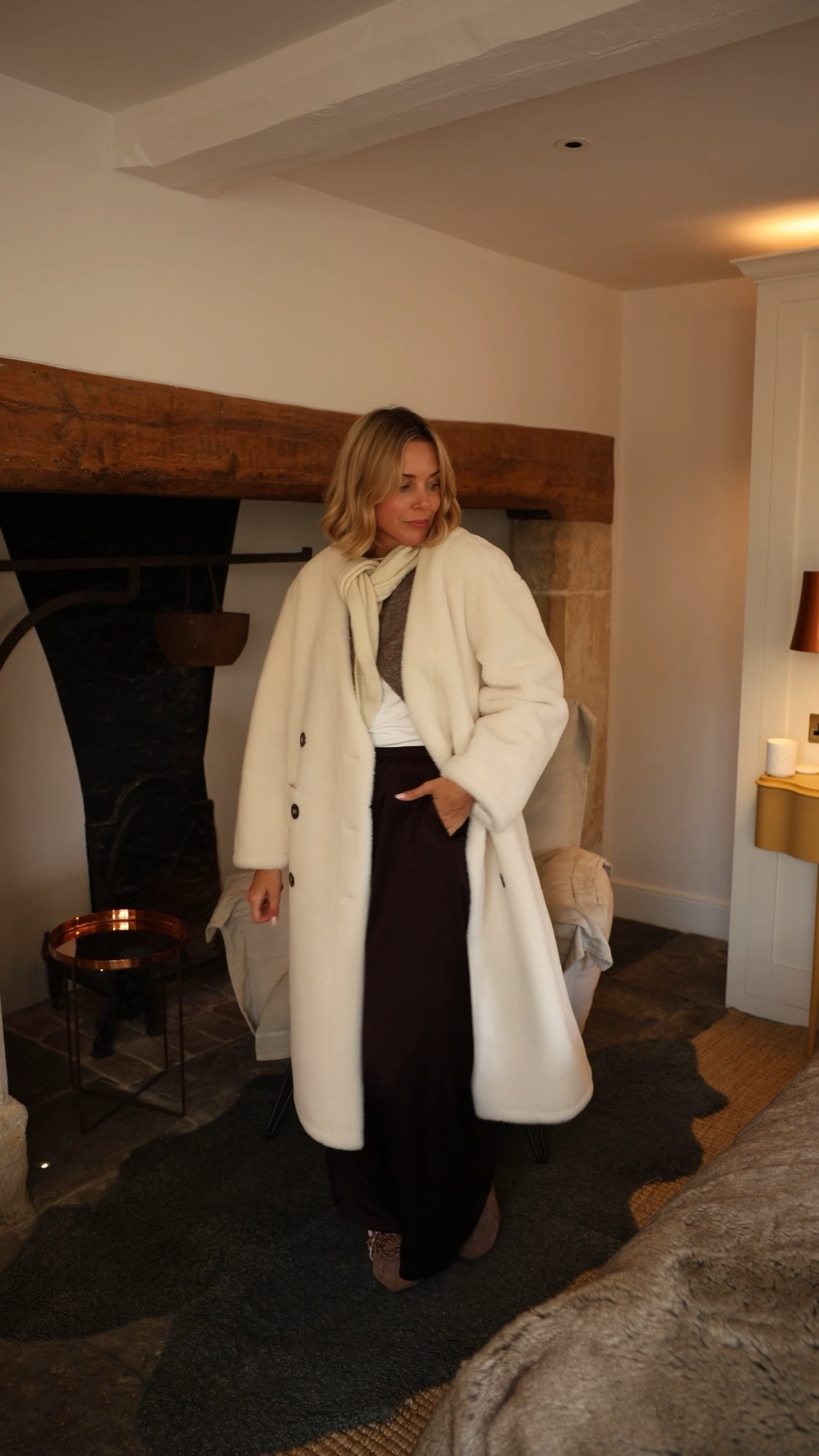 Winter outfit, wide leg trouser, borg coat, fur coat, 

#LTKFashionMonth #LTKuk #LTKwinter