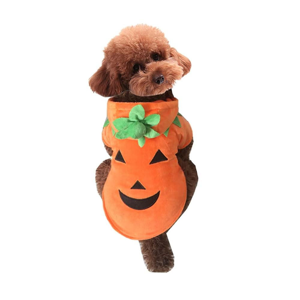 Mogoko Dog Cat Halloween Pumpkin Costume,Pet Cosplay Costumes,Puppy Warm Outfits Fleece Hoodie An... | Amazon (US)