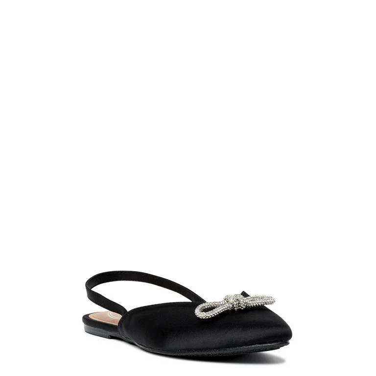 Scoop Women's Satin Embellished Slingback Flat - Walmart.com | Walmart (US)