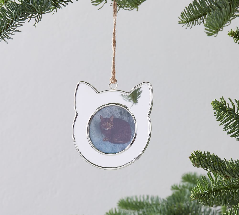 Silver Cat Frame Ornament | Pottery Barn (US)