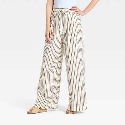 Women's Pull-On Twill Pants - A New Day™ Cream S | Target