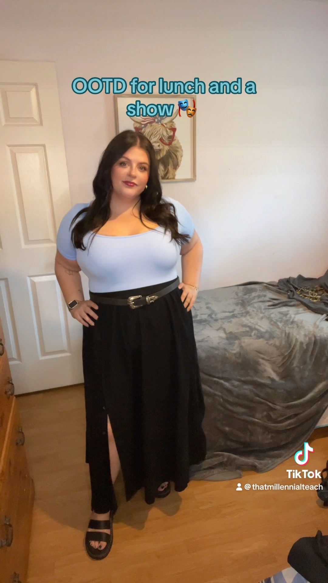 Loving this bodysuit and this skirt has an ADJUSTABLE slit!! 