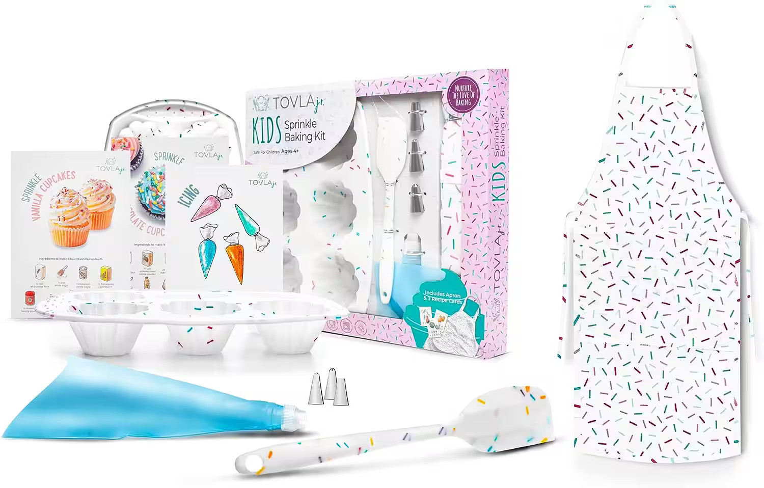 Tovla Jr - Kids Sprinkle Baking Set - Kid Baking Kit - Durable Kid Chef Set - Safe Kids Cooking Baking Supplies - White | Best Buy U.S.