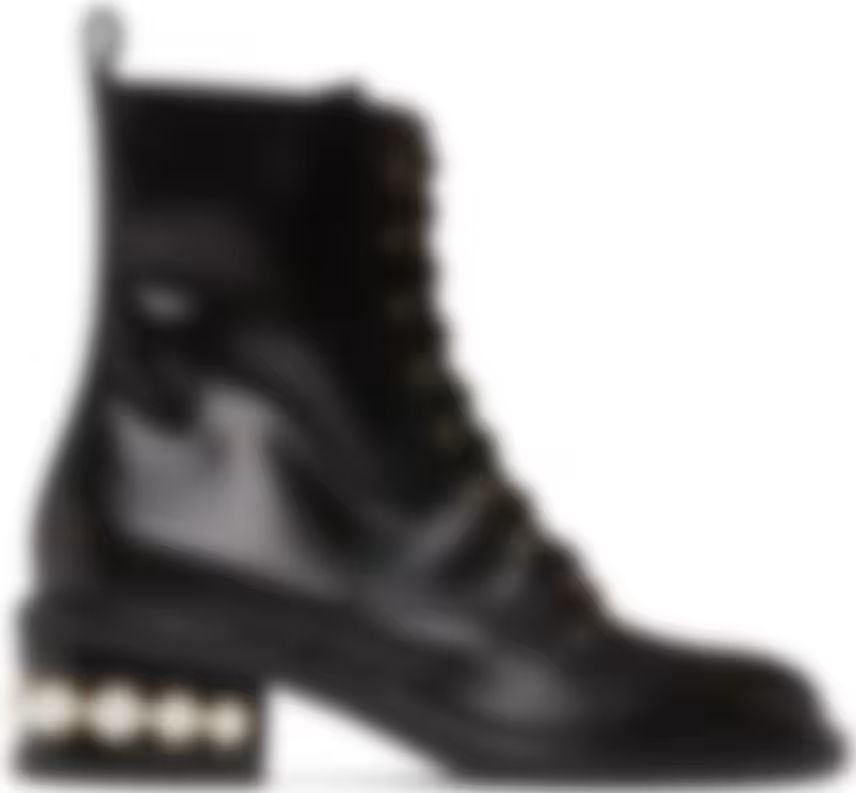 Black Casati Pearl Combat Boots | SSENSE