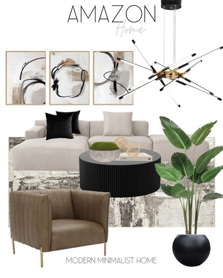 Modern Living Room Inspiration. Modern neutral couch, black round coffee table. Leather accent chair, black round planter, modern planter, coffee table styling, modern and neutral art, art set, modern black and gold ceiling lighting.

Living, living room, living room furniture, living room rug, living room decor, living room inspo, living room chair, living room lighting, living room couch, living room wall decor, neutral rug, neutral area rug, modern living room, modern rug, wayfair sectional, wayfair couch, wayfair rugs, affordable couch, affordable rugs, affordable sectional, affordable coffee table, coffee table, coffee table decor, coffee table books, side table decor, side table, side table living room, side chair, decorative bowl, Art, abstract art, wall art, wall art living room, Amazon art, neutral wall art, Rugs, rugs living room, Home, home decor, home decor on a budget, home decor living room, modern home, modern home decor, modern organic, Amazon, wayfair, wayfair sale, target, target home, target finds, affordable home decor, cheap home decor, sales, 

#LTKhome #LTKFind #LTKstyletip