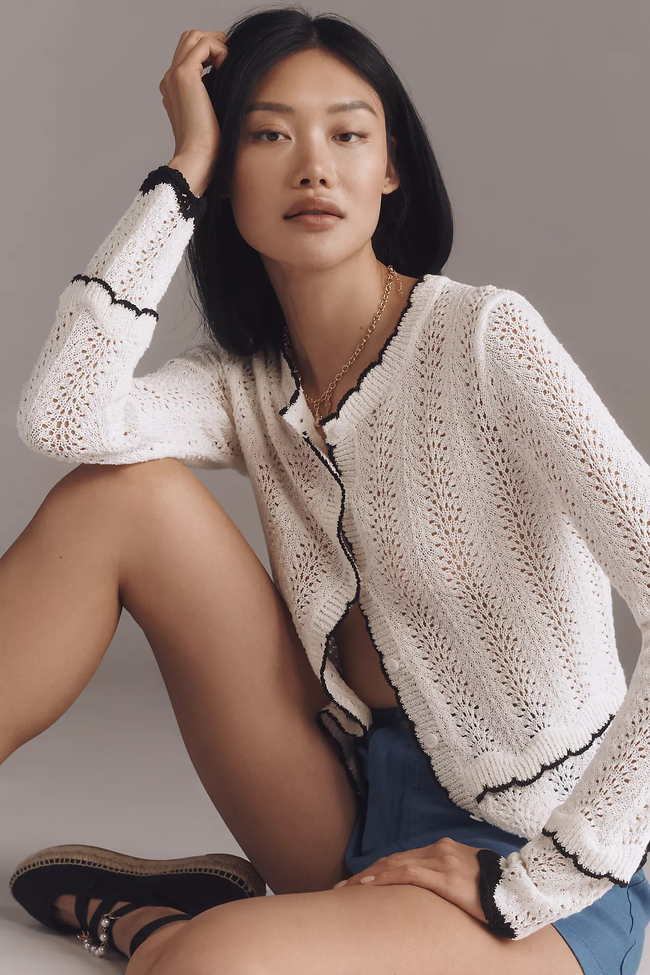 Lost + Wander Sophia Scalloped Cardigan Sweater | Anthropologie (US)