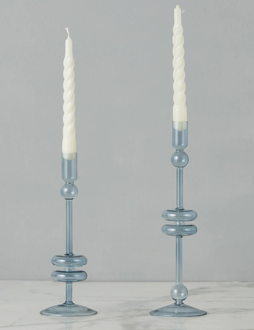 Glass Candlestick Pair (Set of 2) | Lulu and Georgia 
