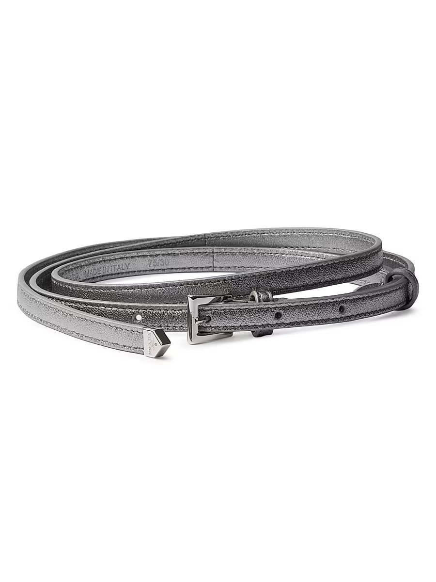 Women's Nappa Leather Belt - Silver - Size 32 | Saks Fifth Avenue