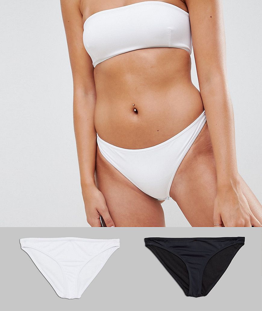ASOS DESIGN recycled mix and match multi pack hipster bikini bottom in black and white - Multi | ASOS US