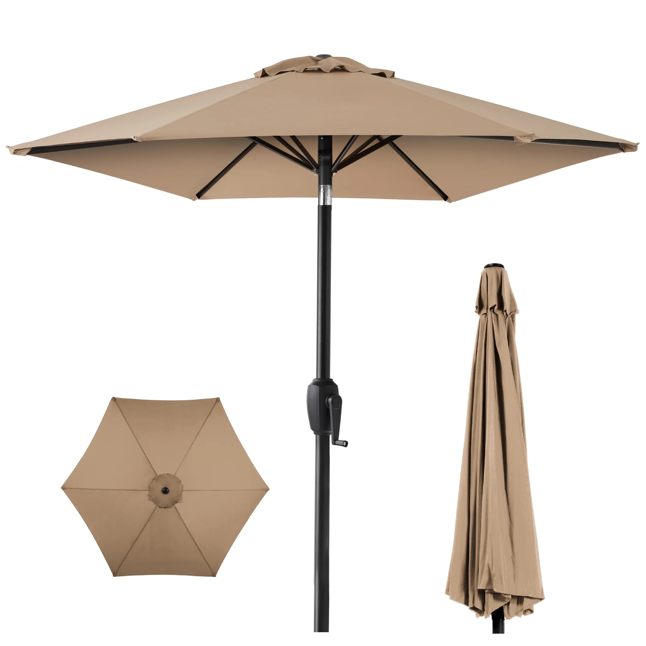 Best Choice Products 7.5ft Heavy-Duty Outdoor Market Patio Umbrella w/ Push Button Tilt, Easy Cra... | Walmart (US)