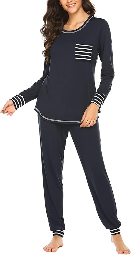 Ekouaer Pajamas Women’s Long Sleeve Sleepwear with Long Pants Soft Loungewear Pj Set S-XXL | Amazon (US)