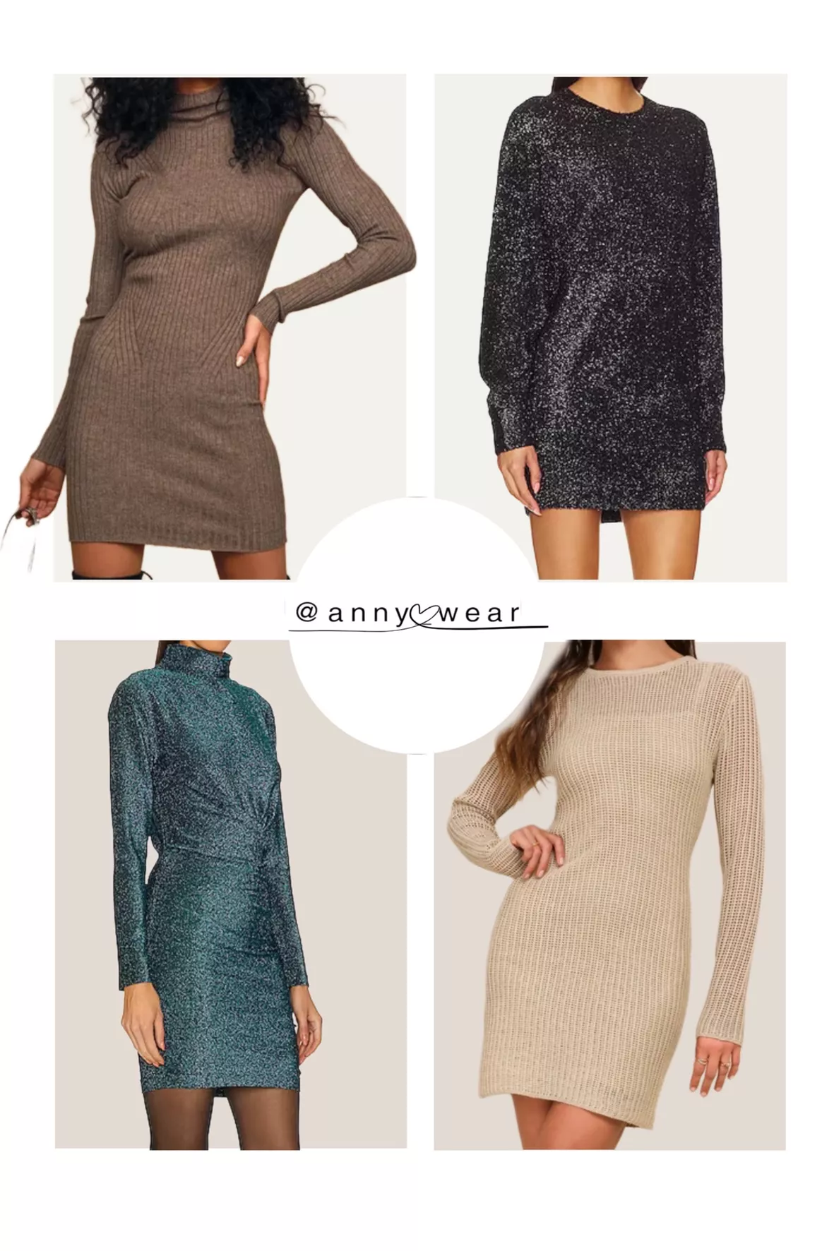 Snug As Can Be Heather Taupe Ribbed Mock Neck Sweater Dress