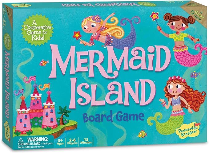Peaceable Kingdom Mermaid Island Award Winning Cooperative Board Game for 2 to 6 Kids Ages 5+ | Amazon (US)