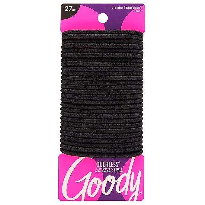 Goody Ouchless Womens Elastic Hair Tie - 27 Count, Black - 4MM for Medium Hair- Hair Accessories ... | Amazon (US)