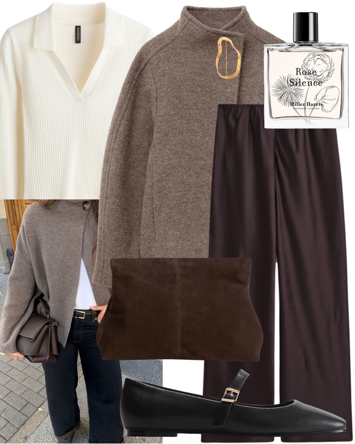 Elevate your jacket with a brooch ✨

Including brown jacket, silk trousers, v neck jumper, suede clutch bag, gold brooch, Mary Jane shoes, floral perfume

#LTKuk #LTKstyletip #LTKautumn