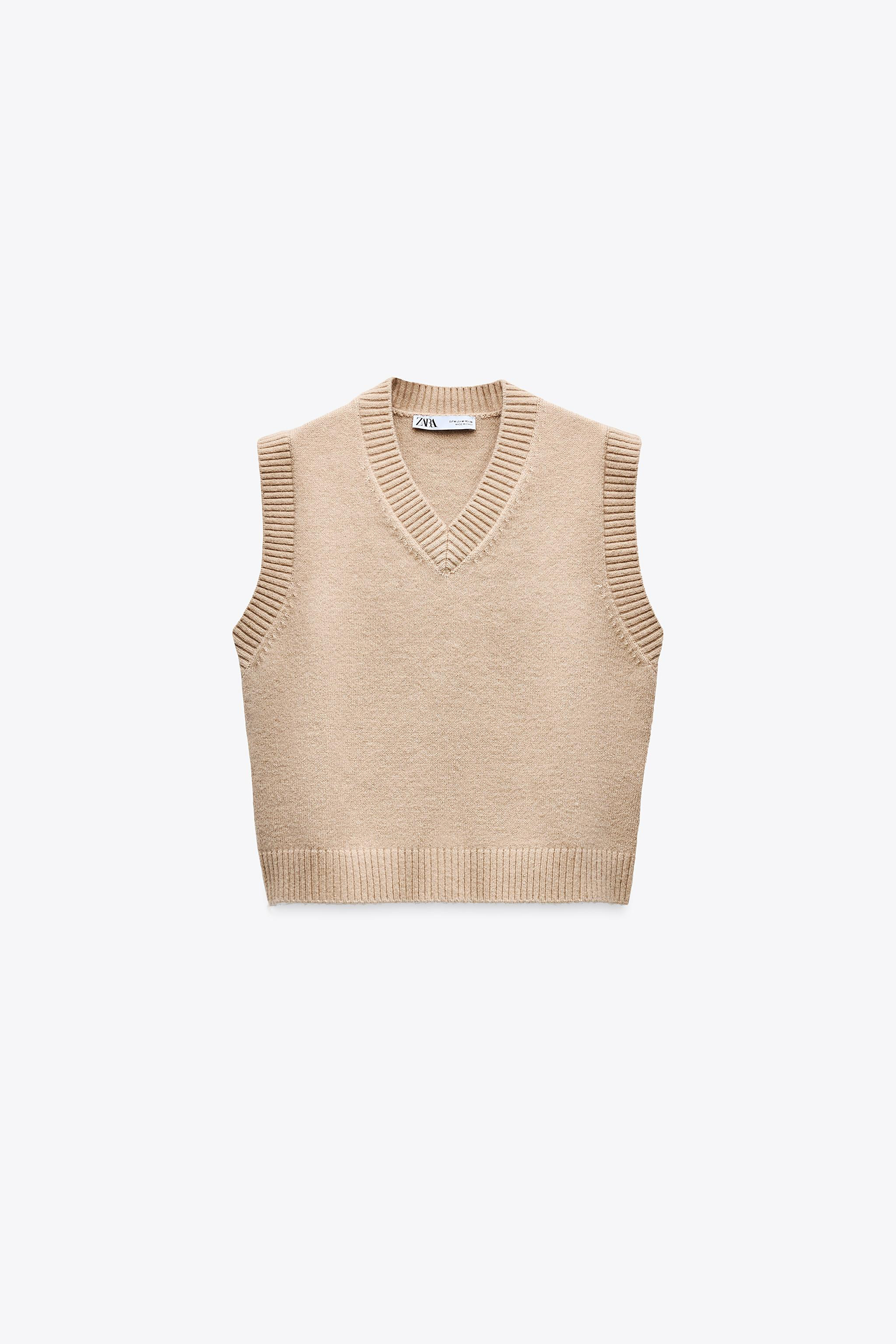PLAIN KNIT SWEATER VEST | Zara US
