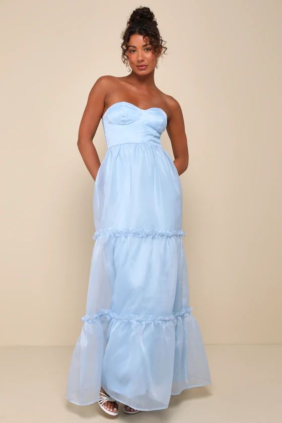 Light Blue Maxi Dress| Garden Party Wedding #LTKparties #LTKwedding Midsize Bridesmaids Dress | Lulus