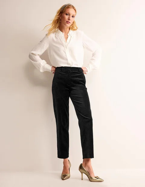 Kew Velvet Trousers - Black | Boden (UK & IE)