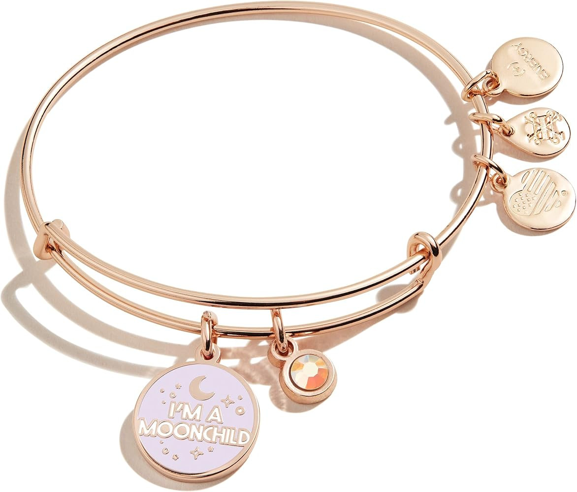 Alex and Ani Connections Expandable Bangle for Women, I’m a Moonchild Duo Charm, Shiny Finish, ... | Amazon (US)