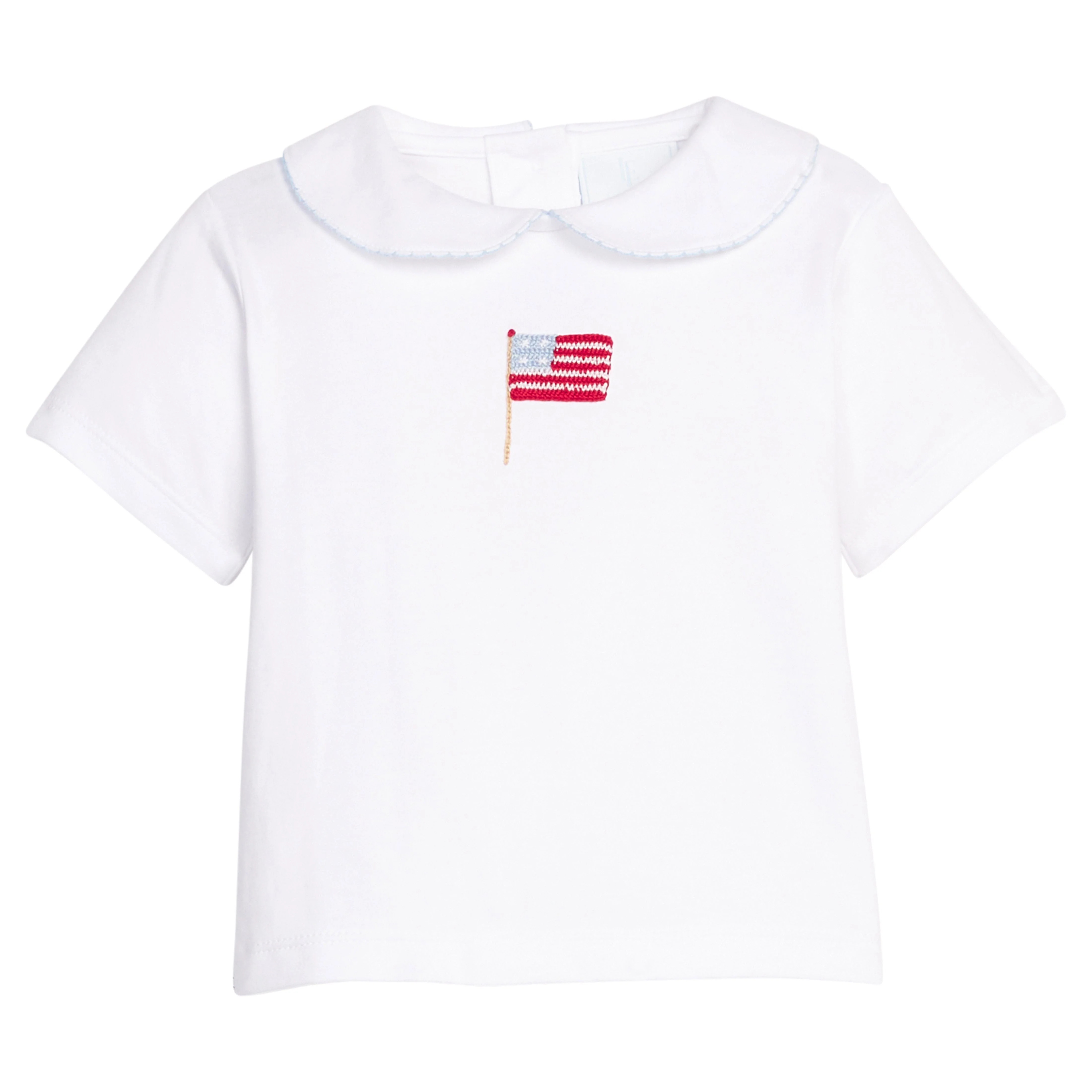 Flag Peter Pan Crochet Shirt | Little English 4th of July | Little English
