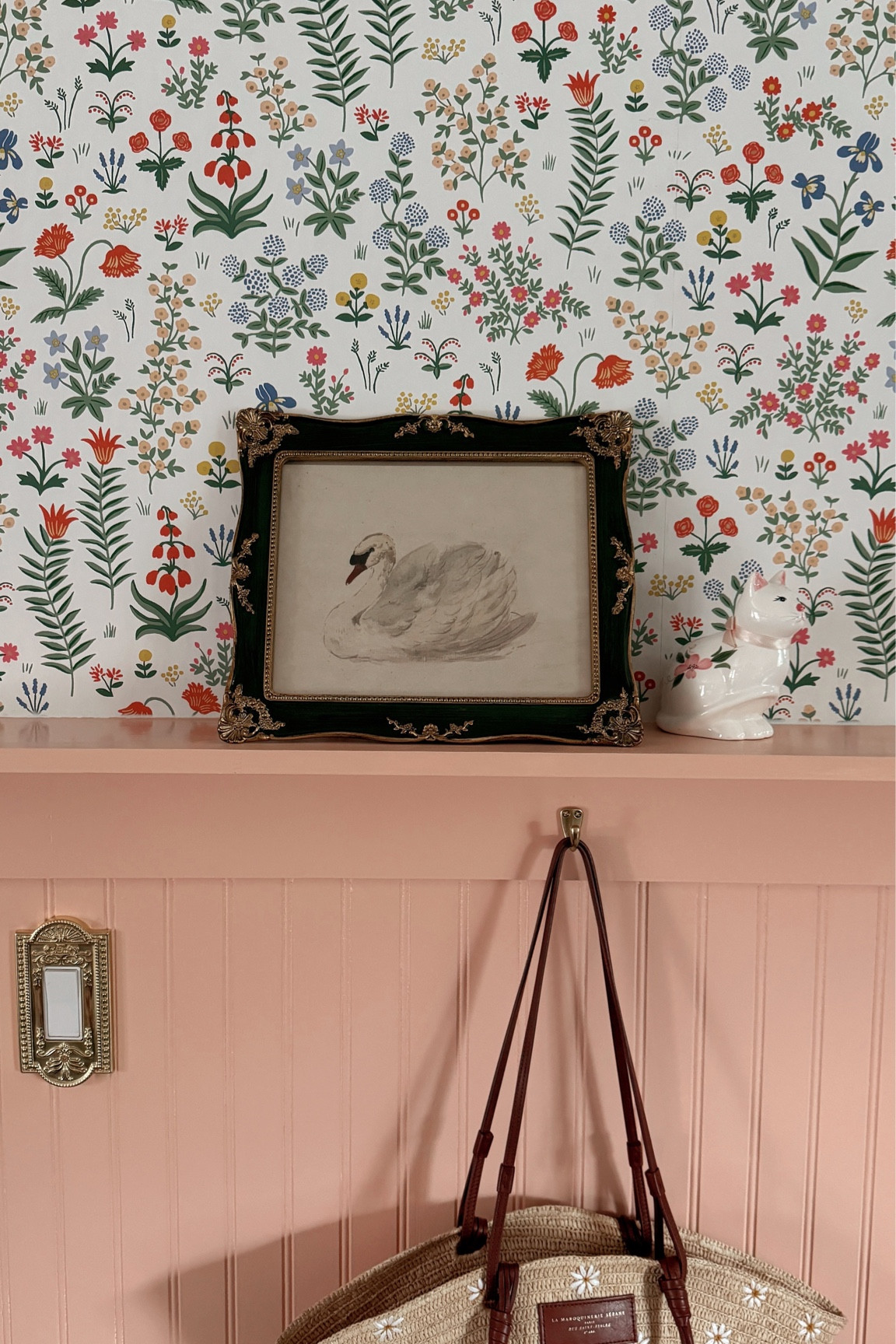 This wallpaper is by Rifle Paper Co and it’s sooo stunning! And easy to work with.