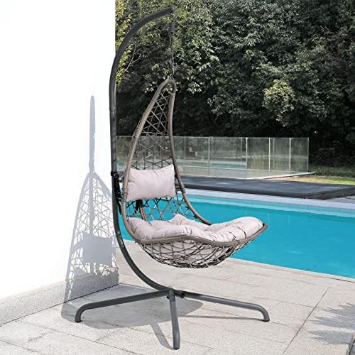 SUNSITT Swing Egg Chair Outdoor Indoor Wicker Hammock Hanging Chair Patio Lounge Chair with Stand... | Amazon (US)