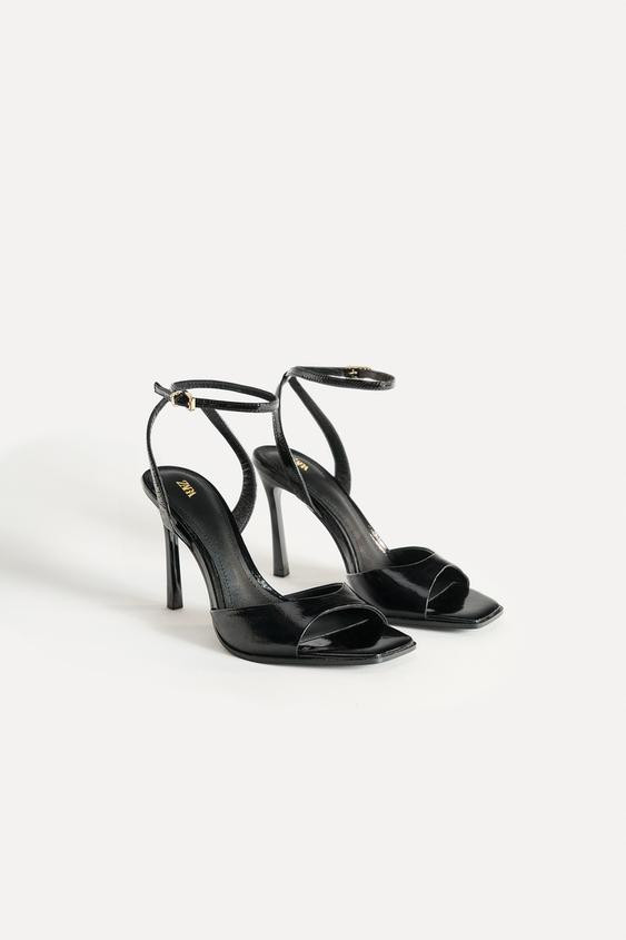 LEATHER HIGH-HEEL SANDALS 50TH ANNIVERSARY | Zara UK