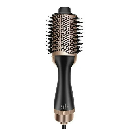 Dobrydom 2-in-1 Titanium Brush Dryer Black Hot Air Blow Dryer Brush in One with Oval Barrel | Hair Styler for Smooth Frizz-Free Results for all hair types-Color Gold | Walmart (US)