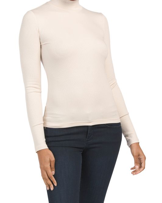 Ribbed Long Sleeve Mock Neck Top | TJ Maxx