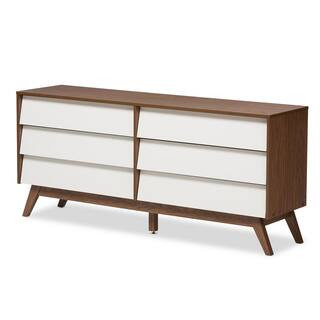 Baxton Studio Hildon 6-Drawer White Dresser 28862-7490-HD - The Home Depot | The Home Depot