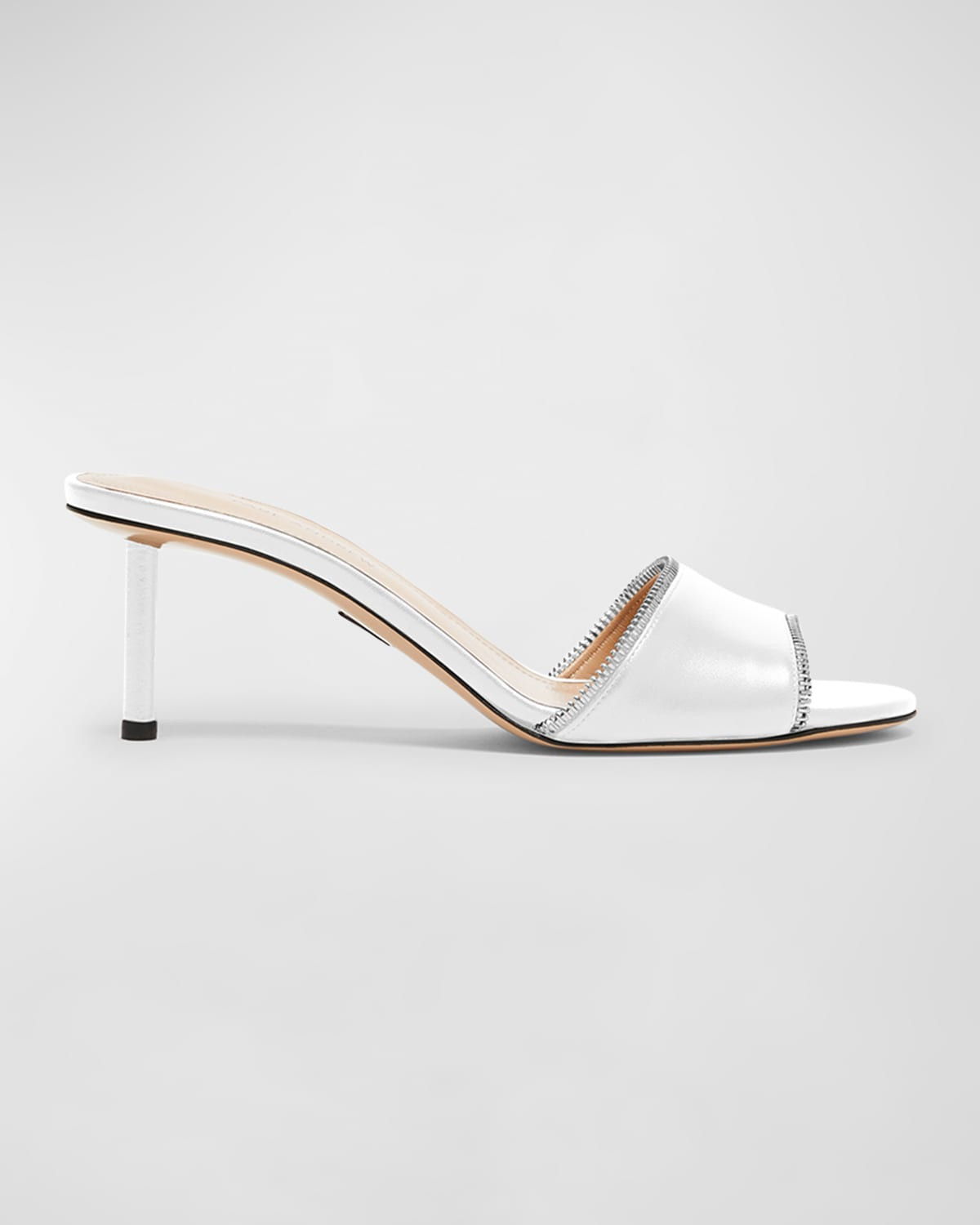 Leather Zippy Stiletto Mule Sandals | Neiman Marcus